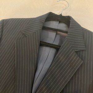 THE BANK pinstripe navy suit jacket